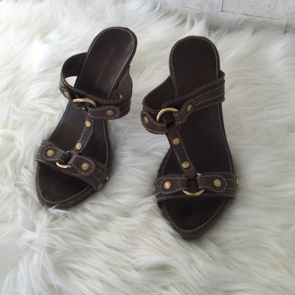 BCBG Max Azaria Leather Mules